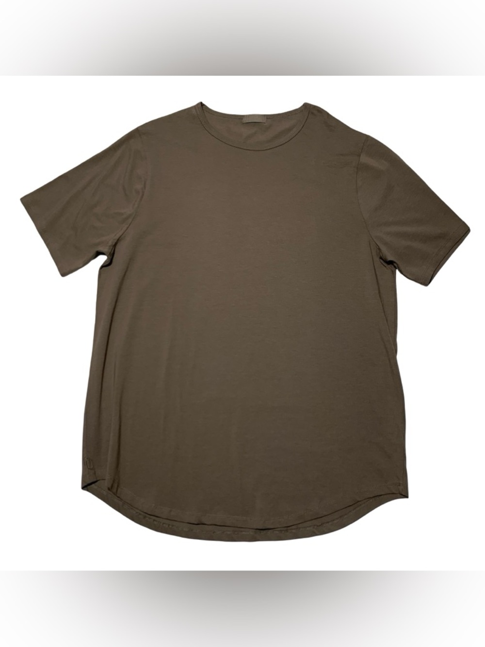 Nuuds Short Sleeve Curved Hem T-Shirt Tan Mens XL